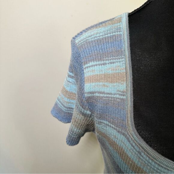Cider Blue and Gray Striped Knit Dress - Picture 5 of 6